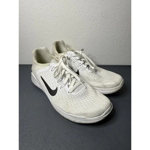Nike Free RN 2018 Shoes‎ Mens Size 8 White Black Running Sneakers 942836-100
