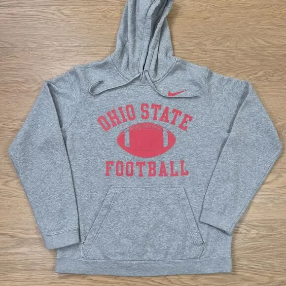 Ohio State Buckeyes Hoodie Mens L NCAA Football Nike Pullover Blended Fabric