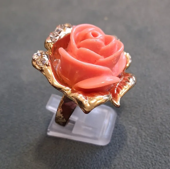 Resin & Rhinestone Cocktail Ring