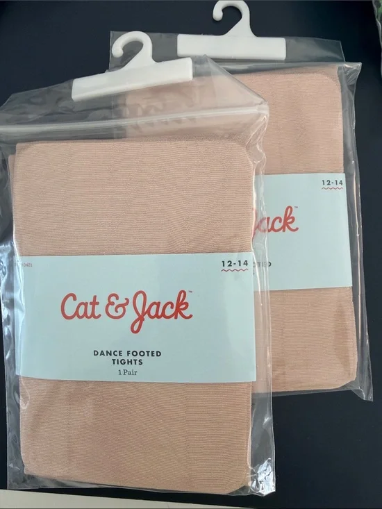 Cat & Jack 2 pack bundle Footed Tights - Pink