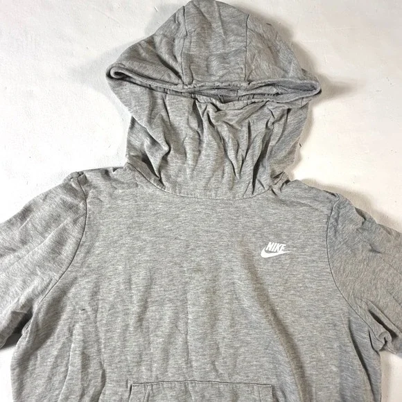 Nike‎ Pullover Hoodie Mens Large Gray Sweatshirt Casual Athletic Distressed