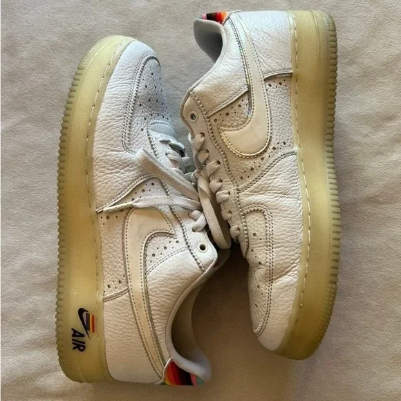 Nike Air Force 1 Low BeTrue White Rainbow Pride CV0258-100 Mens Sneakers