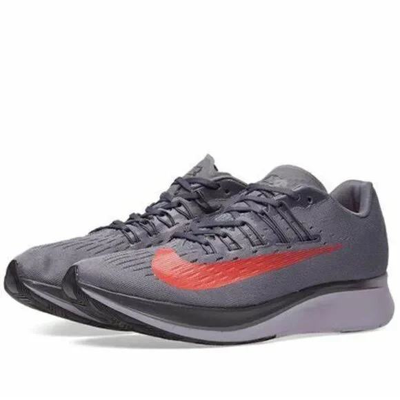 New Dark charcoal grey Crimson Nike Zoom Fly mens 9 US 42.5 EUR racing flats