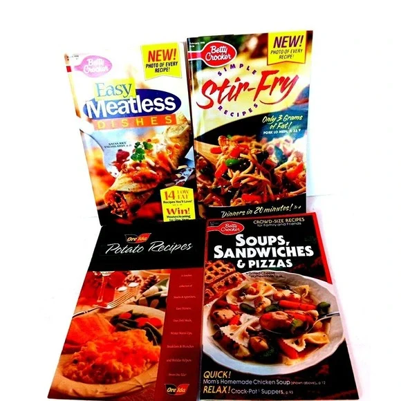 Lot of 4 Vintage Cookbook Magazines Betty‎ Crocker Meals & IDA's Potato Recipes