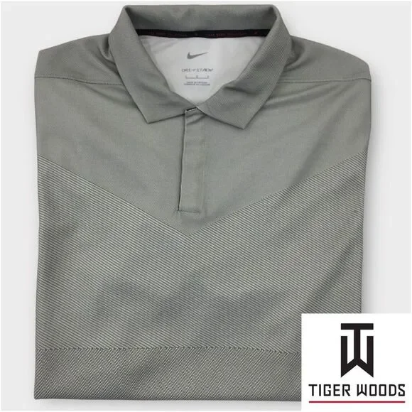 Nike Dri-FIT ADV Tiger Woods Men's Golf Polo Shirt Size L DA2995-100 Lightweight