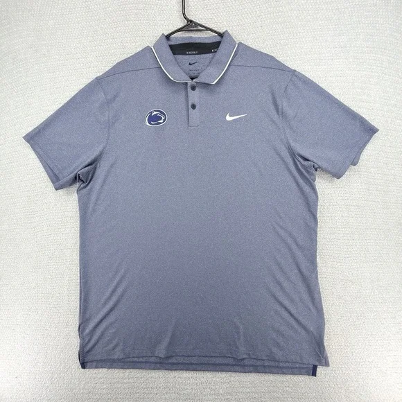 Nike Dri-FIT Victory Polo Penn State Nittany Lions Gray Blue Golf Shirt Men's XL