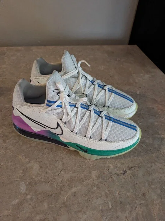 Nike LeBron 17 XV111 Spruce White (2020) Glow In The Dark Men's Size 11 No Box
