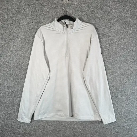 Nike Shirt Men XL Gray 1/4 Zip Stretch Swoosh Performance Athleisure‎ Logo