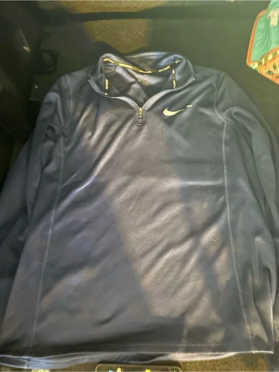 Nike Navy Quarter-Zip Performance Jacket with Light Swoosh