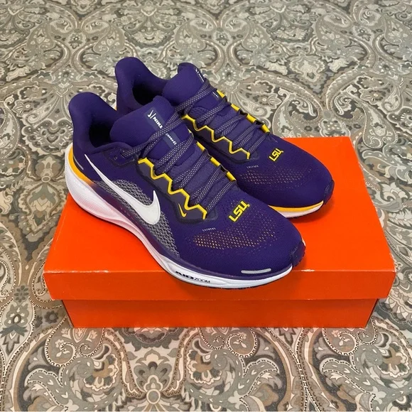Mint Nike Air Zoom Pegasus 41 LSU Tigers Running Shoes Mens Sz 6.5 Worn 1x