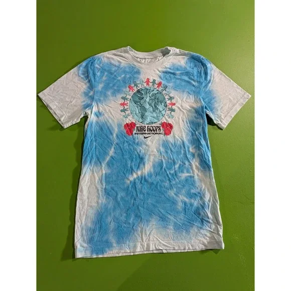 Nike Hoops International Shirt Men's Small‎ Blue Tie Dye Short Sleeve Rare