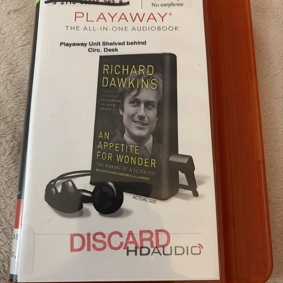 Playaway Audiobook Audio Book Ex Library - An Appetite For Wonder - R. Dawkins