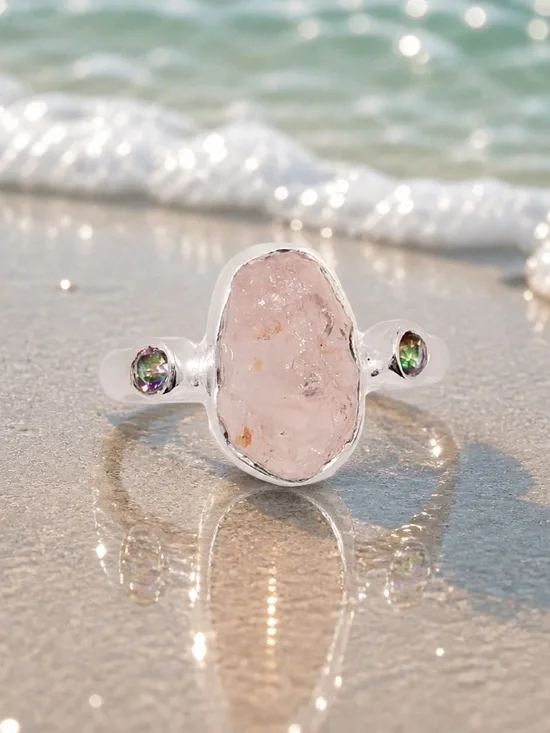NEW! Rose Quartz & Mystic Quartz Ring