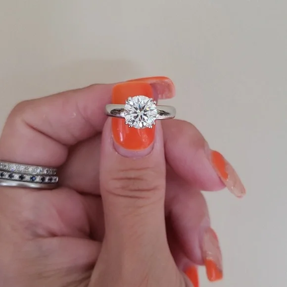 Sterling silver moissanite ring 2.24cts vs1 clarity size 7