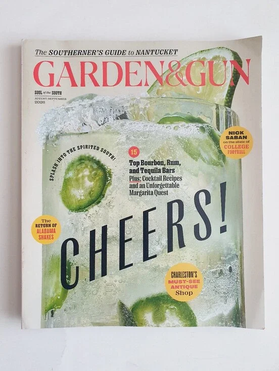 Garden & Gun Magazine August, 2026 - Cheers! - Cocktail Recipes