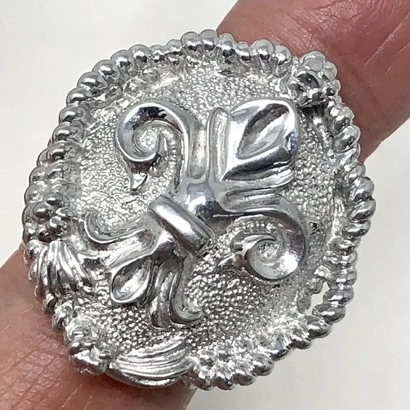 Fleur De Lis Nautical Ring Sz 5 Band Aluminum Arthur Court Discontinued Jewelry
