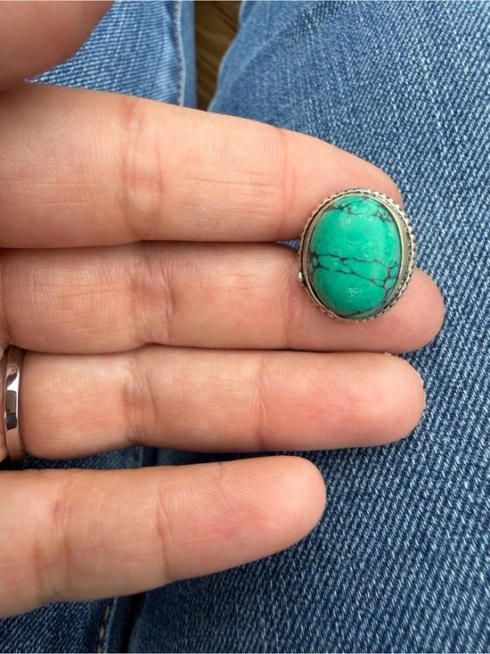Navajo Turquoise Oval Stone Ring