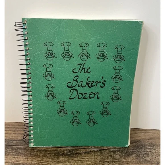 Baker's Dozen Cook Book Cookbook Waverly Iowa 13 Member Group Green Cover Spiral