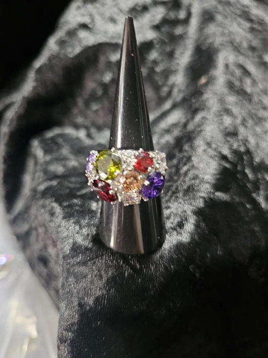 Multicolor Gemstone Cluster Ring - Women Jewelry