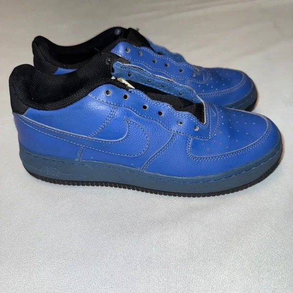 Nike Air Force 1 AF1 Low Blue Black Youth Sneakers‎ Shoes Size 5.5Y / 5.5 Mens