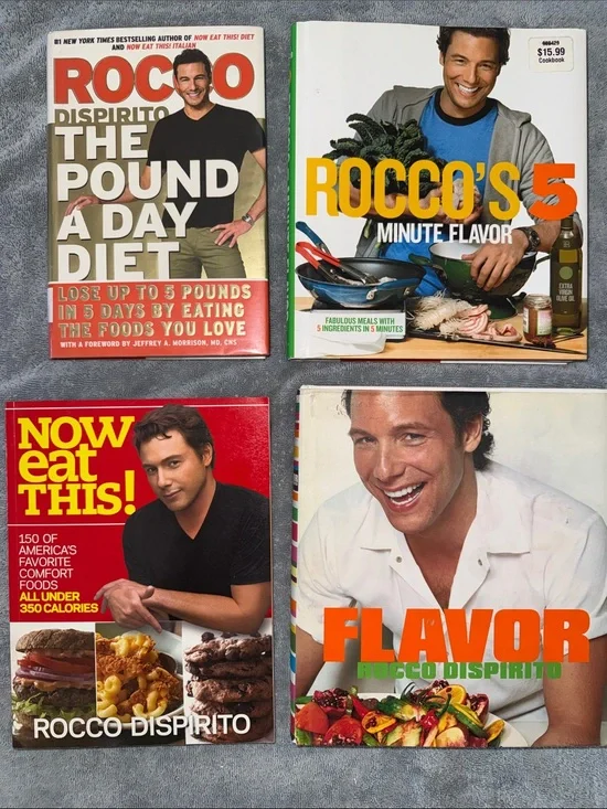 Rocco DiSpirito Cookbook Bundle - Colorful Covers (4)