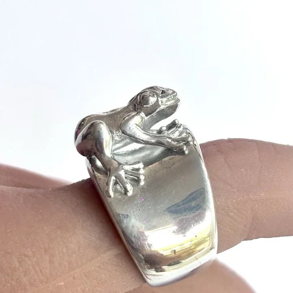 Tree Frog Ring Band Sz 7 Aluminum Arthur Court Discontinued Jewelry