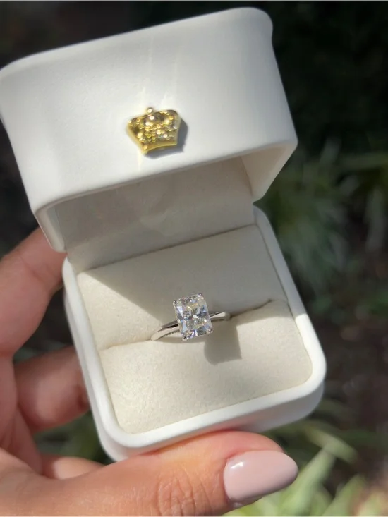 3ct Radiant cut Moissanite VVS1 promise ring sz 5,6,7,8 available