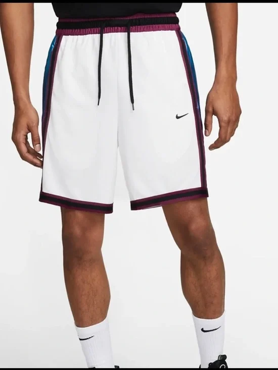 New Men's Nike Dri-Fit DNA+ White Basketball Shorts Loose Fit Size Large