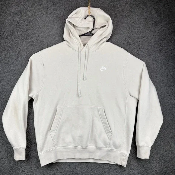 Nike Sportswear Club Fleece Hoodie Sweatshirt Mens‎ Size Medium Beige Pullover