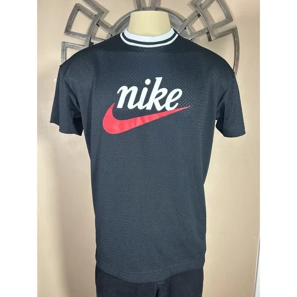 Men's Nike Heritage Mesh Logo‎ T-Shirt Nike Logo Black BV2932-010 Large