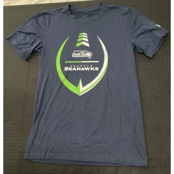Seattle Seahawks Shirt Mens Small‎ Blue NFL Football Nike Dri Fit Tee T-Shirt