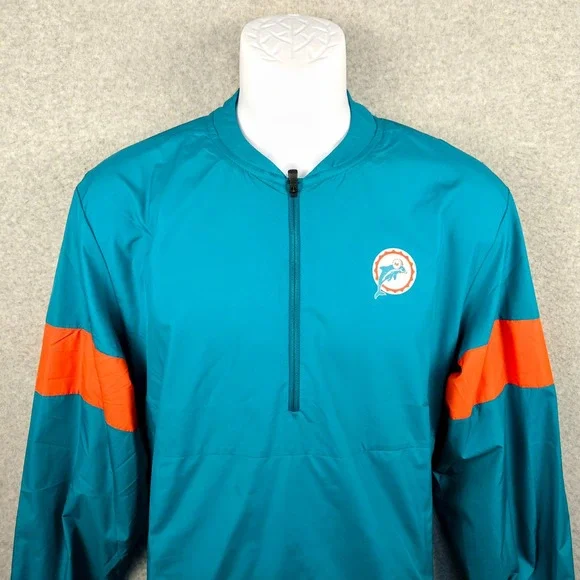 Nike NFL Miami Dolphins Onfield Pullover Jacket‎ Lightweight Windbreaker M