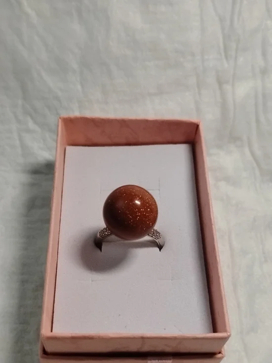 Colleen Lopez Ball Gemstone & White Zircon Ring Size 9