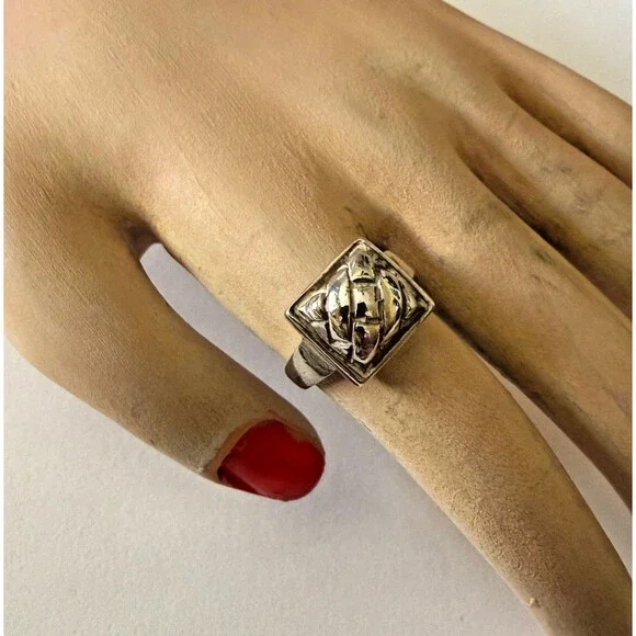 Estate Vintage Sterling Silver 925 Dome Ring Size 8