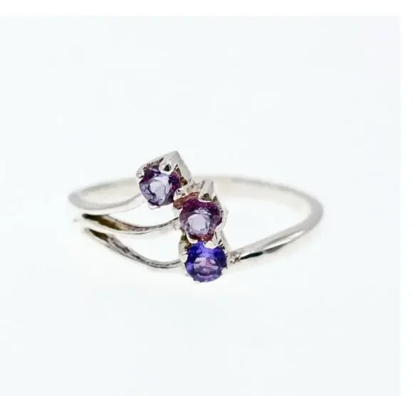 925 Sterling Silver Amethyst Ring Size 9