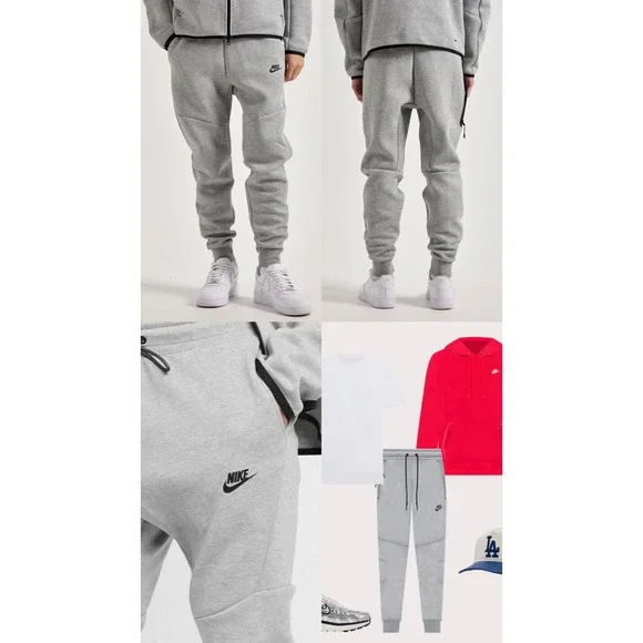Nike Tech Fleece Joggers Mens‎ Medium Grey Heather Tapered Sweatpants