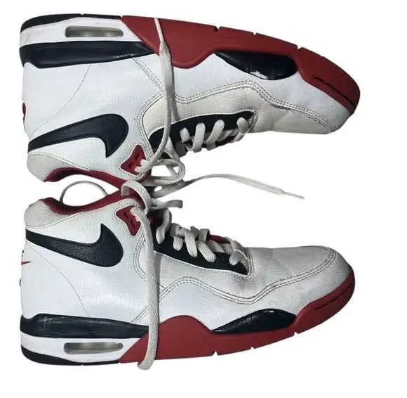 Nike Air Flight Legacy Men’s 8.5 Legacy White Red Sneakers High Tops Streetwear