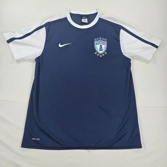 NWT‎ Vintage 2009 Nike Pachuca Blue Short Sleeve Soccer Jersey Men's Size Large