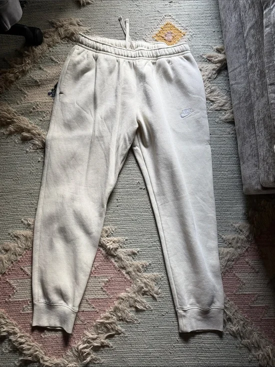 Nike Kids Cream Fleece Jogger Bottoms