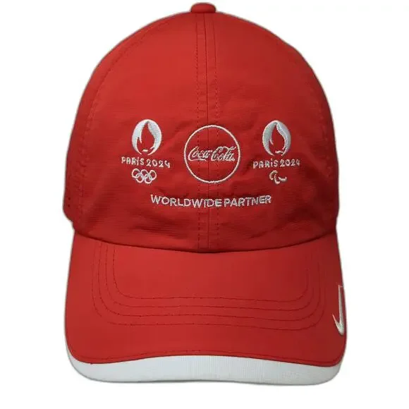 Nike Baseball Cap Red L Paris 2024 Olympics Coca-Cola Dri-FIT Strapback Hat