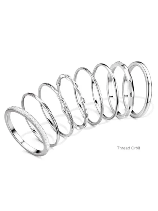 8Pcs Stainless Steel Stacking Rings Set Minimalist Dainty Thin Knuckle Midi