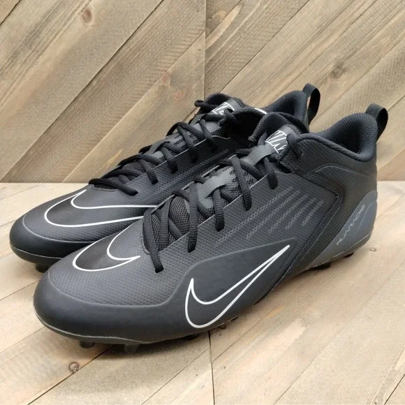 Nike Alpha Huarache‎ 8 Pro Black Lacrosse Cleats Mens Size 12 Athletic Shoes