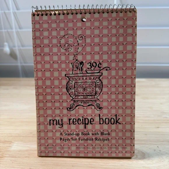 Vintage Montag My Recipe Book Kitchen Spiral Bound Blank Pages - 80 Sheets