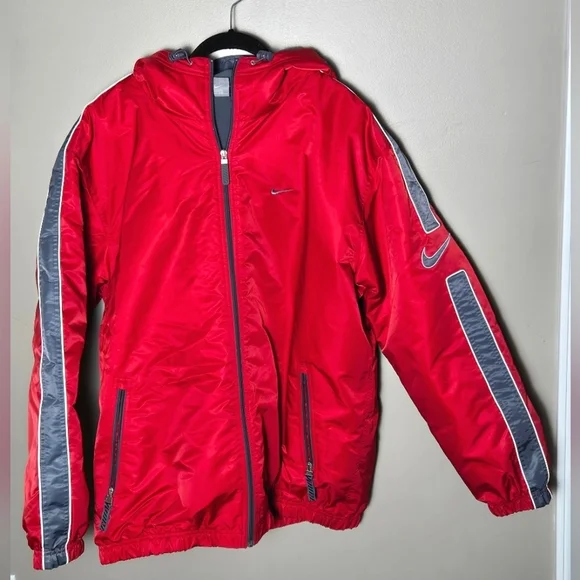 Men's‎ Vintage Y2K Nike Lined Hooded Winter Coat Gorpcore, Large