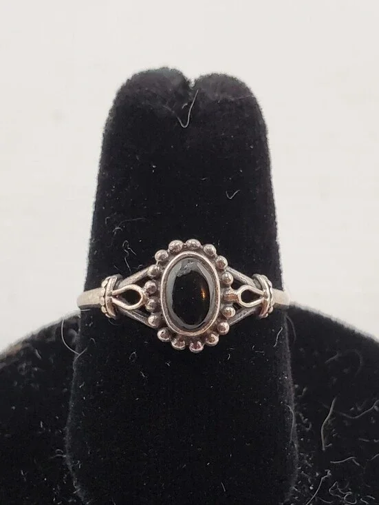 Sterling Silver Black Onyx Ring 8.25