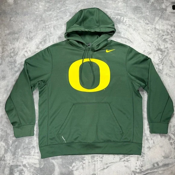 Nike Oregon Ducks Therma-FIT Hoodie Mens XL Green Yellow Pullover 29539X-OD1