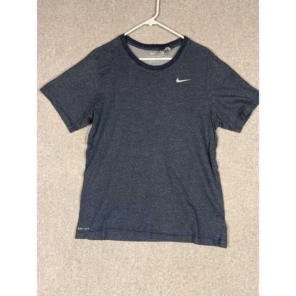 Nike Dri Fit Men's Large Blue Crew Neck Short Sleeve Workout Gym Tee