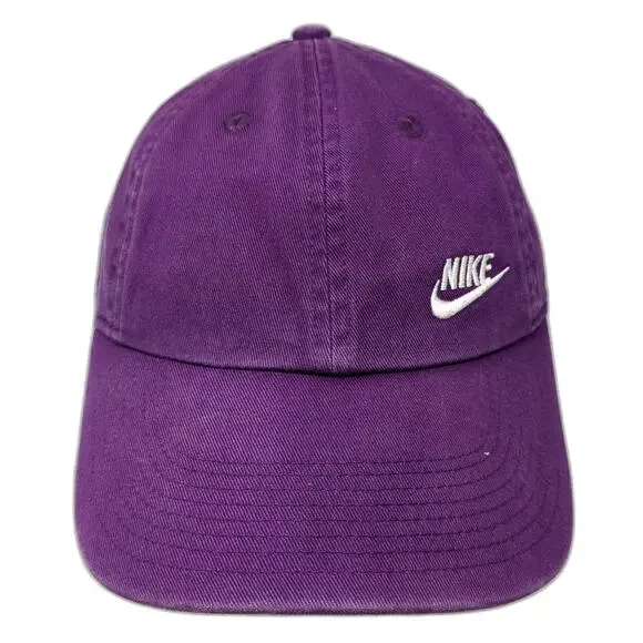Nike Baseball Cap Purple One Size Hat Slideback Heritage86 Cotton Swoosh Logo