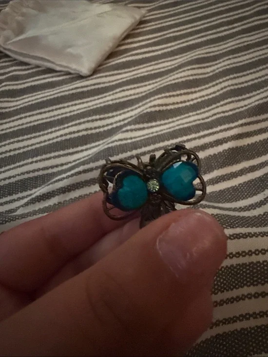 Vintage-Inspired Turquoise Butterfly Ring