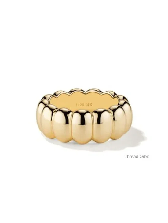 14K Gold Filled Chunky Statement Ring Stackable Band Hypoallergenic